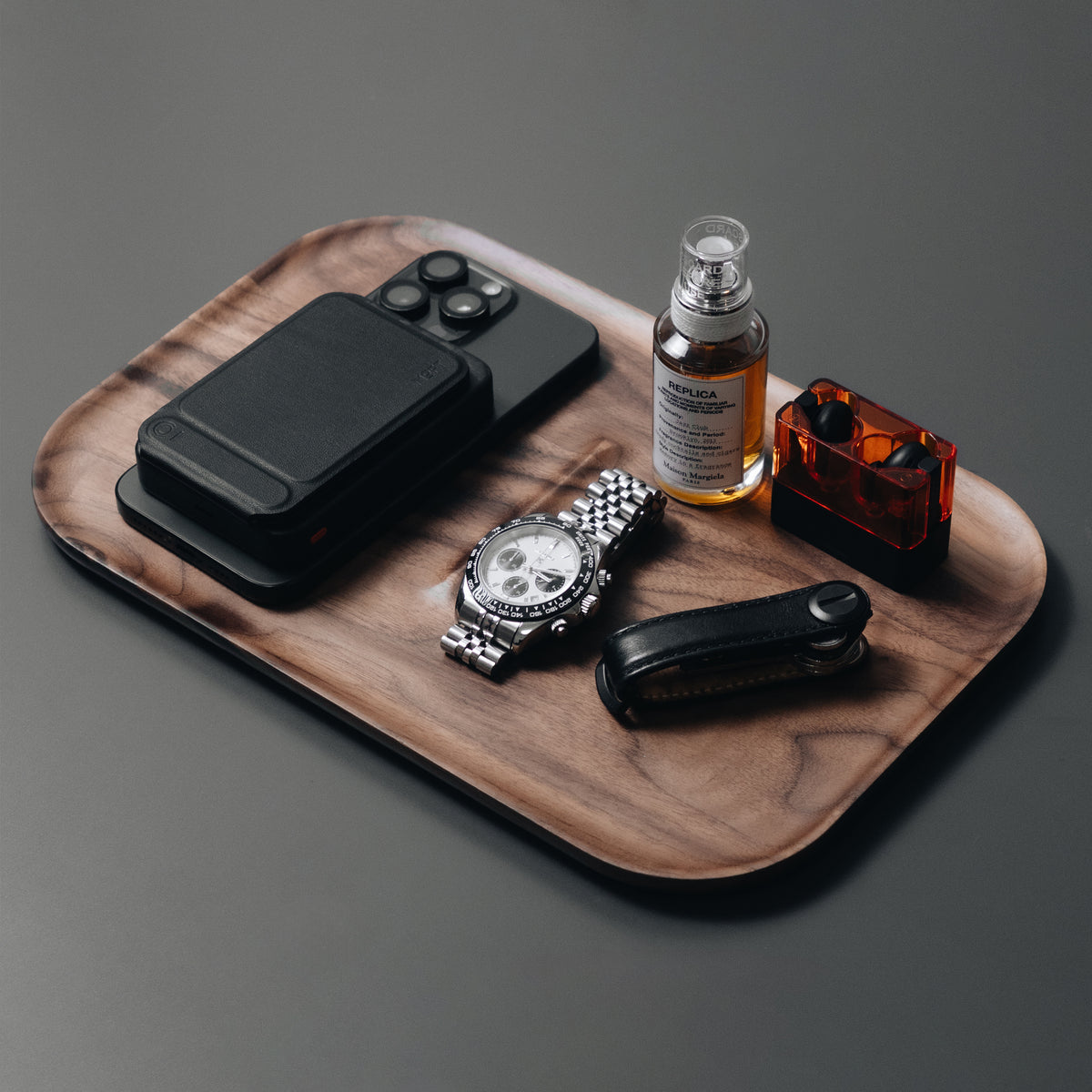 Japandi Catchall Tray Valet | Walnut
