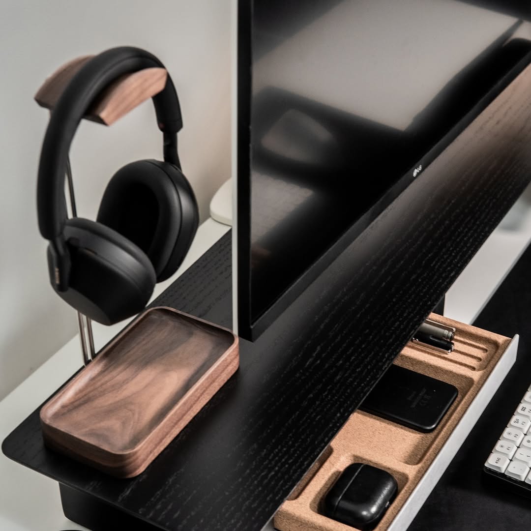 Desk Shelf for Monitor Stand in Black Wood Grovemade Alternative Desk Shelf for Monitor Stand in Black Wood Grovemade Alternative